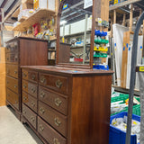 Solid Wood Dresser with Attached Mirror